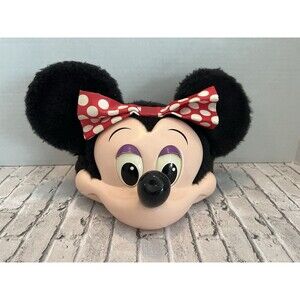 VINTAGE MINNIE MOUSE 90s SNAPBACK HAT 3D HEAD HARD MOLDED FACE PLUSH EARS
